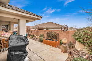 View of patio featuring grilling area