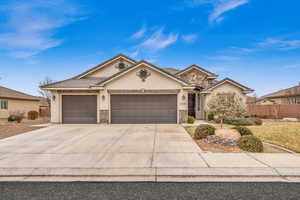 Ranch-style house with a garage