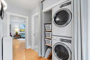 Stacked washer and dryer included