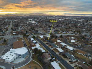 View of aerial view at dusk