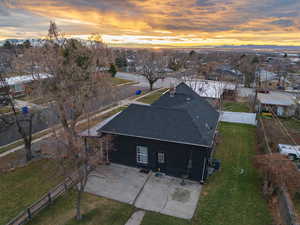 View of aerial view at dusk