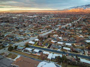 View of aerial view at dusk