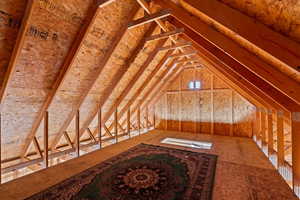 View of attic over garage