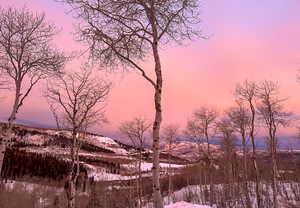 Snowy view featuring a mountain view