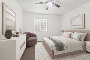 Bedroom with a ceiling fan