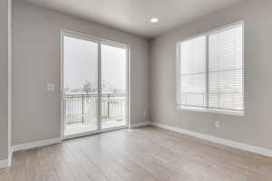 Empty room featuring light hardwood / wood-style floors