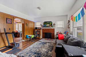 Living room featuring hardwood / wood-style floors