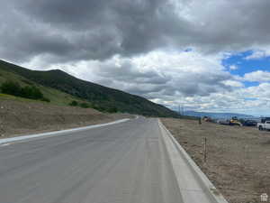 View of street with a mountain view