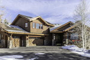 View of front of home with a garage