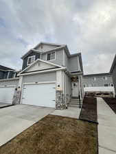 View of front facade with a garage