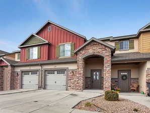 View of front of house with a garage