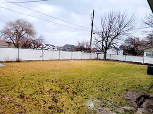View of fully fenced yard