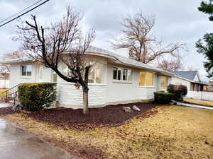 View of side of property with kitchen nook