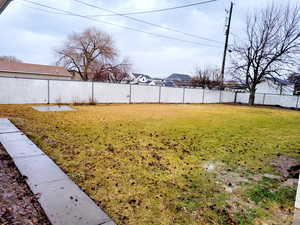 View of fully fenced yard