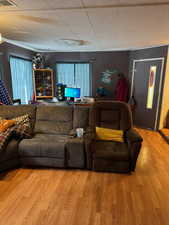 Living room featuring hardwood / wood-style floors