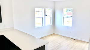 Empty room featuring light hardwood / wood-style flooring