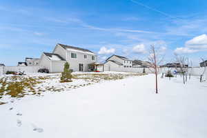 View of snow covered house