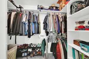 View of walk in closet