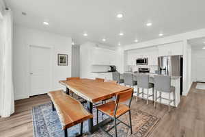 Dining room featuring light hardwood / wood-style flooring