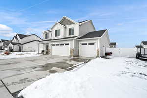 Exterior space featuring a garage