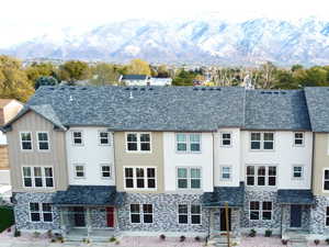 Exterior space featuring a mountain view