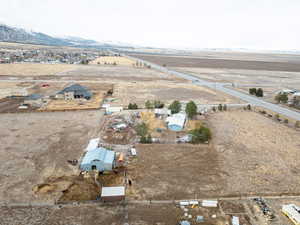 Bird's eye view with a mountain view and a rural view