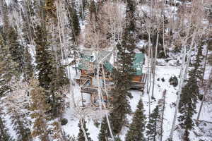 View of snowy aerial view