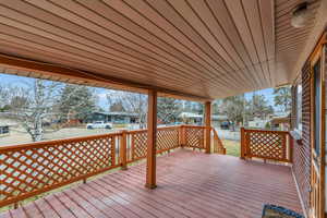 View of wooden deck