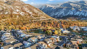 Aerial views of the mountains