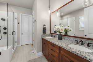 Double Vanity with Granite Countertops