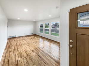 Interior space with light wood-type flooring