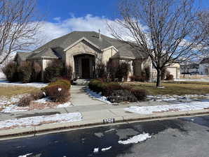 View of front of home featuring a garage