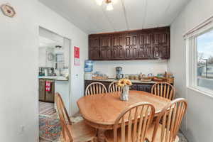 Dining room featuring sink