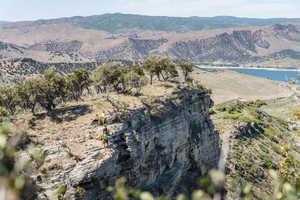 View of mountain feature featuring a water view