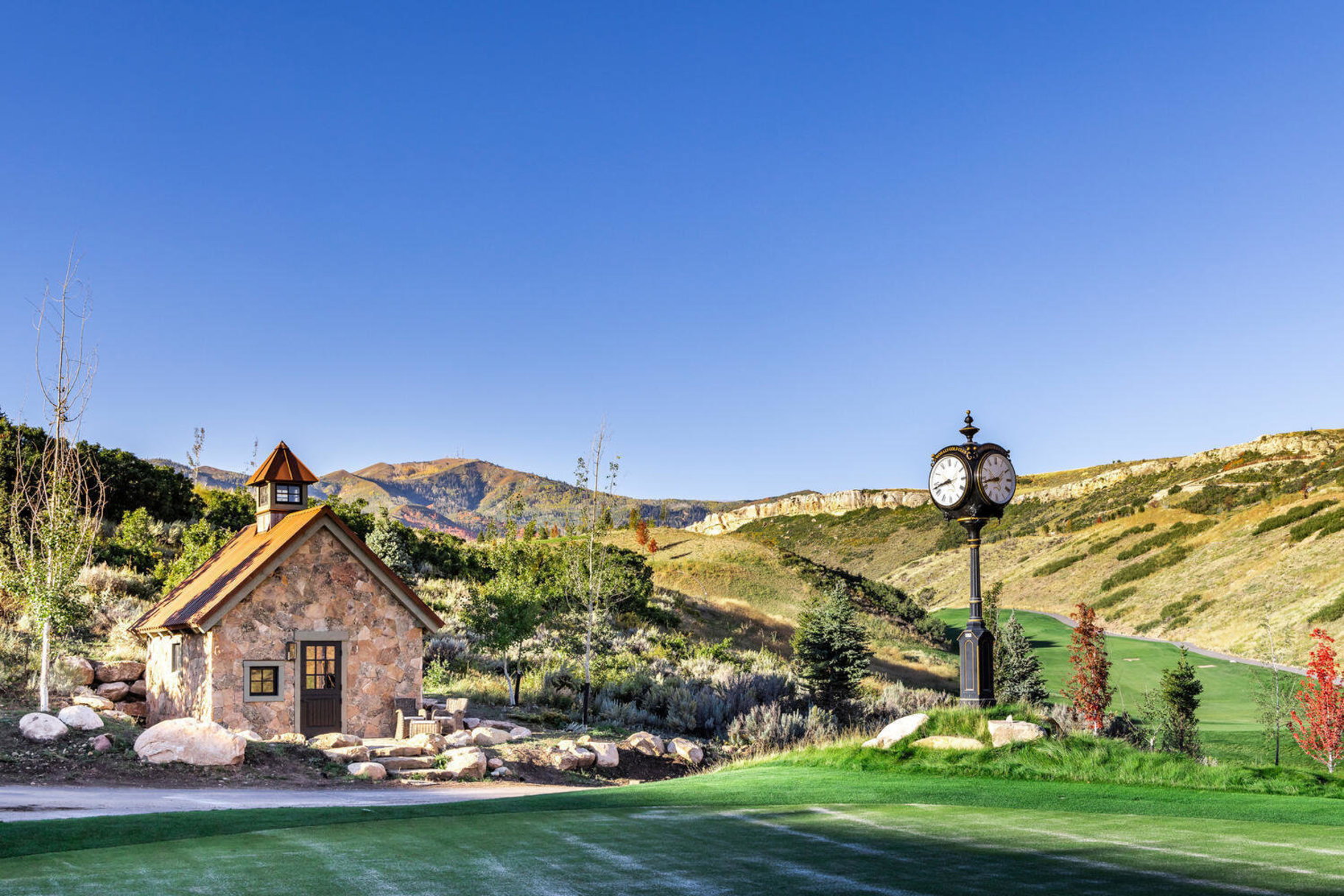Exterior space featuring a mountain view
