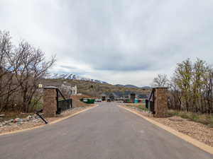 View of street with a mountain view