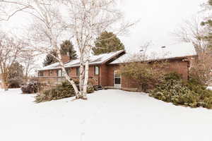 View of front of home featuring a deck