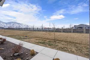 View of yard featuring a mountain view