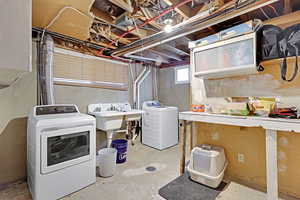 Laundry area featuring washer and dryer