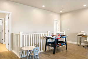 Interior space with light hardwood / wood-style floors