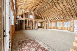 Great room with vaulted ceiling