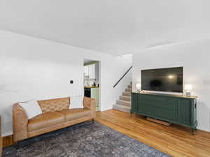 Living room featuring hardwood / wood-style floors