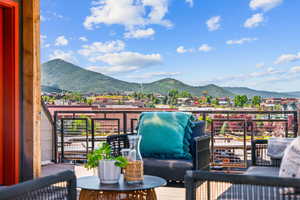 Deck with a mountain view