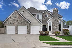 View of front facade with a garage