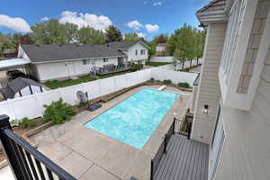 View of pool with a patio area