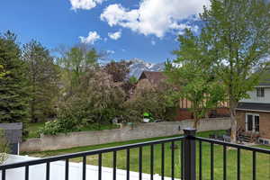 Exterior space featuring a mountain view