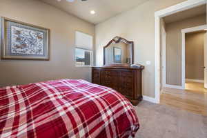 View of carpeted bedroom