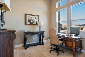 Office featuring light hardwood / wood-style flooring