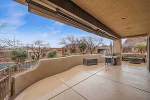 View of patio with grilling area