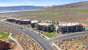 Bird's eye view with a mountain view